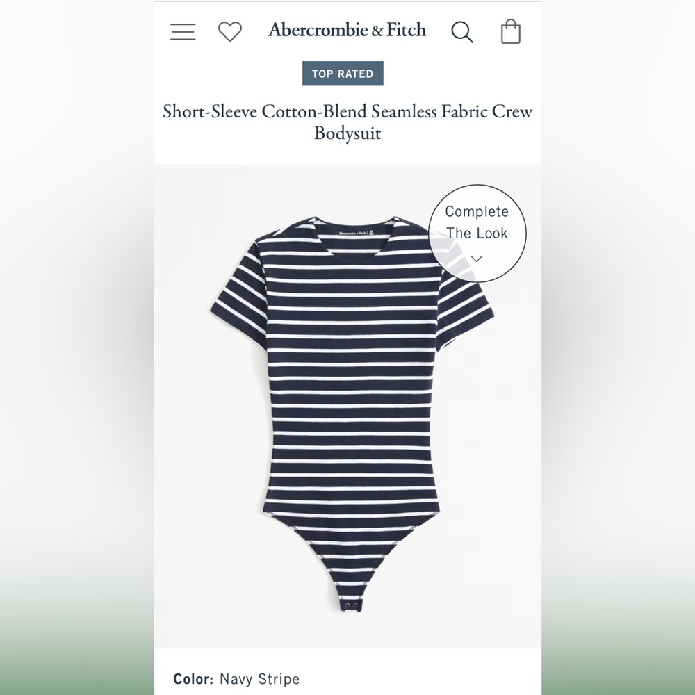 Abercrombie & Fitch Cotton-Blend Seamless Fabric Tee Bodysuit